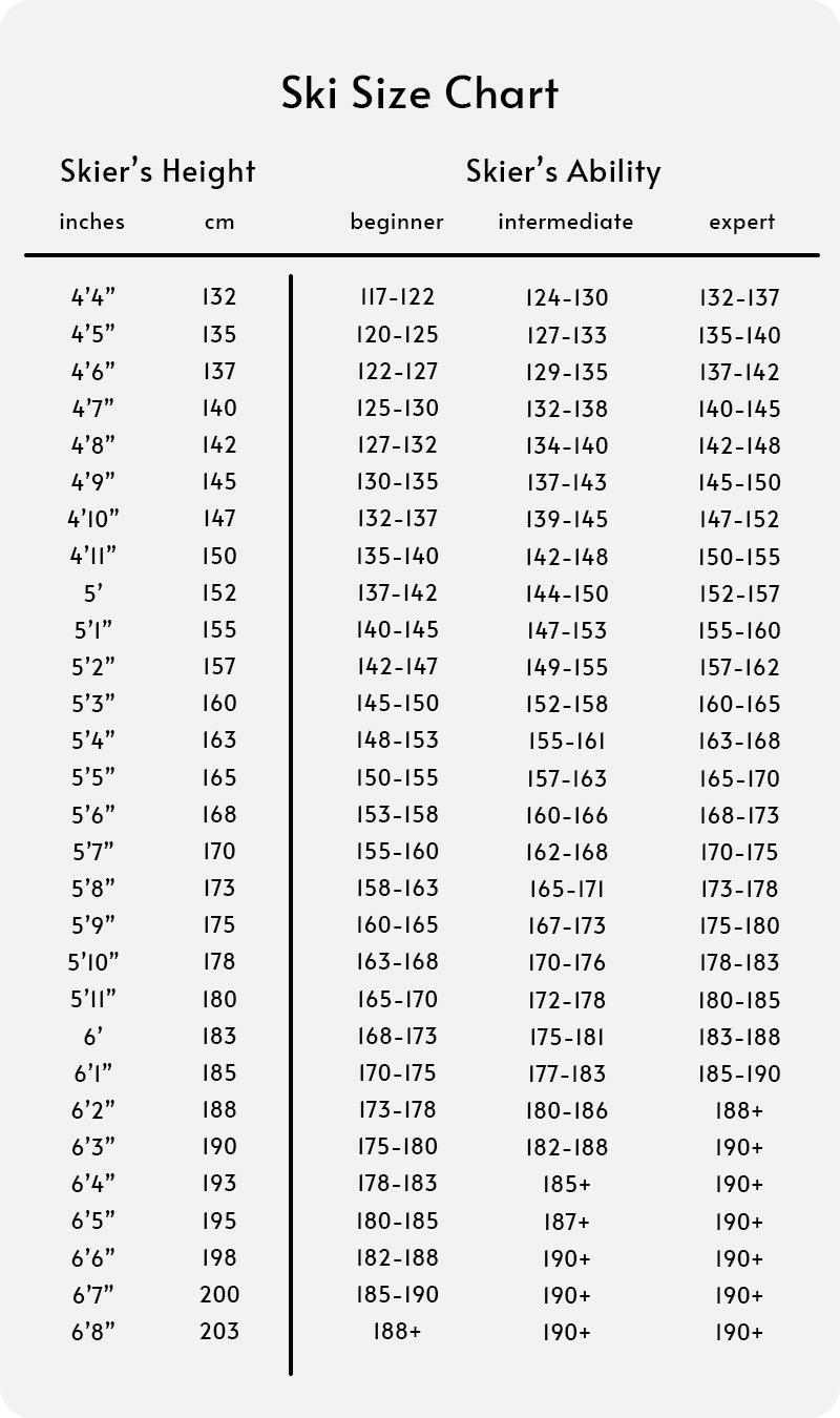 Ski Size Chart