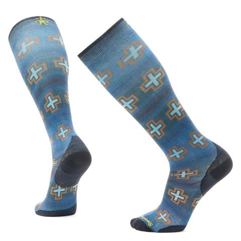 Smartwool Ski Zero Cushion Paths Crossed Print OTC Socks