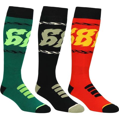 686 Men&#39;s Flame Sock - 3 Pack