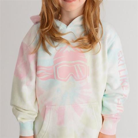 Ski Like A Girl Tie-Dye Pink Hoodie