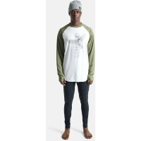 Burton Men's Roadie Base Layer Tech T-Shirt - Stout White / Forest Moss