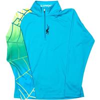 Spyder Boy's Linear Web T-Neck Shirt - Electric Blue / Black