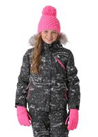 Spyder Lola Jacket - Girl's - Sequins Black Print / Bryte Bubblegum