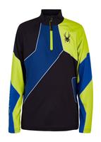 Spyder Divide Zip T-Neck - Boy's - Black Sharp Lime