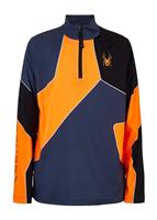 Spyder Divide Zip T-Neck - Boy's - Ebony Bright Orange