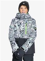 Quiksilver Mission Printed Block Jacket - Boy's - Black Quik Archives Original (KVJ6)