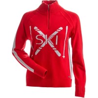 Nils Women's Cross Country 1/4 Zip Sweater - Red