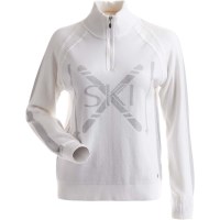 Nils Women's Cross Country 1/4 Zip Sweater - White