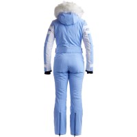 Nils Women's Deer Valley Stretch Faux Fur One Piece Suit - Cornflower / White