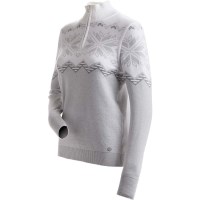 Nils Women's Snowflake 1/4 Zip Sweater - White / Navy