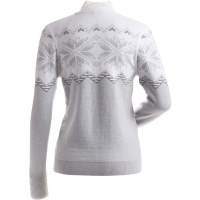 Nils Women's Snowflake 1/4 Zip Sweater - White / Navy