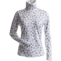 Nils Women's Snowflake T-Neck - White Snowflake Print