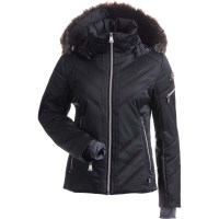 Nils Women's St Anton Faux Fur Jacket - Black / Black