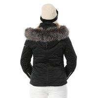 Nils Women's St Anton Faux Fur Jacket - Black / Black