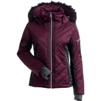 Nils Women's St Anton Faux Fur Jacket - Plum / Black