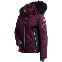 Nils Women's St Anton Faux Fur Jacket - Plum / Black