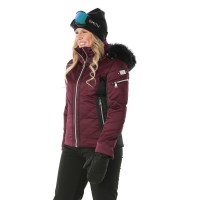 Nils Women's St Anton Faux Fur Jacket - Plum / Black