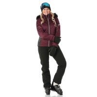 Nils Women's St Anton Faux Fur Jacket - Plum / Black