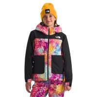 The North Face Girls' Freedom Insulated Jacket - Radiant Poppy Blowing Wind Print