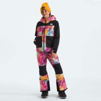 The North Face Girls' Freedom Insulated Jacket - Radiant Poppy Blowing Wind Print