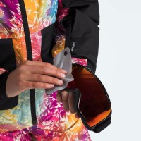 The North Face Girls' Freedom Insulated Jacket - Radiant Poppy Blowing Wind Print