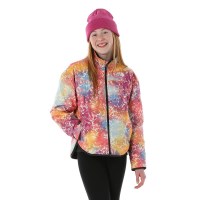 The North Face Girls' Reversible Shasta Full Zip Jacket - Radiant Poppy Blowing Wind Print