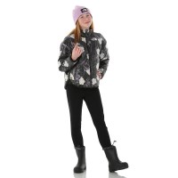 The North Face Girls' Reversible Shasta Full Zip Jacket - TNF Black Winter Flowers Print / Foil