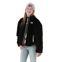 The North Face Girls' Reversible Shasta Full Zip Jacket - TNF Black Winter Flowers Print / Foil