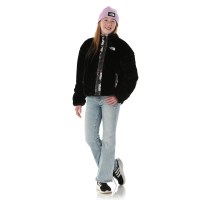 The North Face Girls' Reversible Shasta Full Zip Jacket - TNF Black Winter Flowers Print / Foil