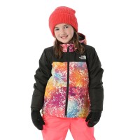 The North Face Kids' Freedom Insulated Jacket - Radiant Poppy Blowing Wind Print