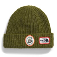 The North Face Kids' Salty Lined Beanie - Forest Olive / Smokey The Bear Patch