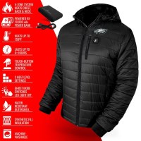 ActionHeat Men's Philadelphia Eagles 5V Puffer Battery Heated Jacket - Black