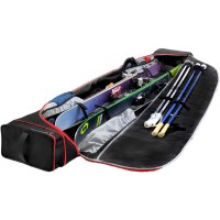 Kulkea Kantaja Double Roller Ski Bag - Black / Red