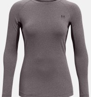 Under Armour Women's ColdGear Authentics Crew - Charcoal Light Heather / Black