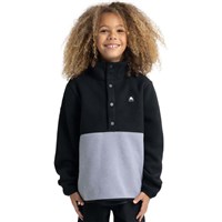 Burton Kids' Cinder Fleece Anorak - True Black / Gray Heather