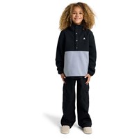 Burton Kids' Cinder Fleece Anorak - True Black / Gray Heather