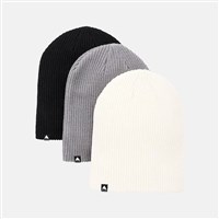 Burton Recycled DND Beanie - 3 Pack - True Black / Sharkskin / Stout White