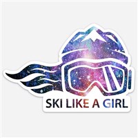 Ski Like A Girl 3 Galaxy Sticker - Ski Like A Girl