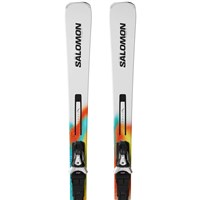 Salomon Men's Addikt Pro 76 Skis + Salomon Men's MI 12 GW Bindings - White / Turquoise / Orange