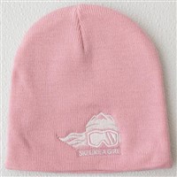 Ski Like A Girl Embroidered Beanie - Ski Like A Girl - Pink