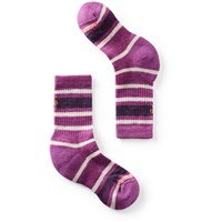 Smartwool Kids' Hike Light Cushion Striped Crew Socks - Meadow Mauve