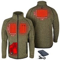 ActionHeat Men's 5V Heated Sweater Knit Jacket - Olive Green