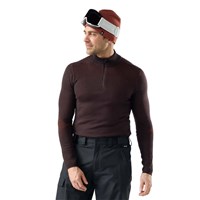 Smartwool Men's Intraknit Thermal Merino Base Layer 1/4 Zip - Dark Mink / Burnt Sienna