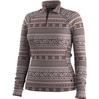 Smartwool Women's Classic Thermal Merino Base Layer 1/4 Zip - Mocha Fair Isle Fun
