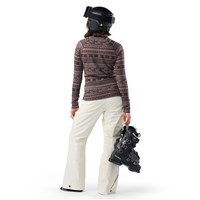 Smartwool Women's Classic Thermal Merino Base Layer 1/4 Zip - Mocha Fair Isle Fun