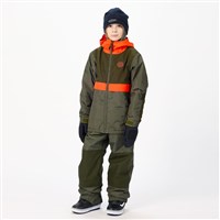 Airblaster Youth Trencher Jacket - Olive Grid / Orange