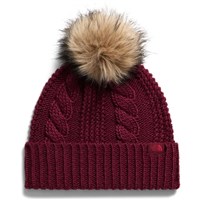 The North Face Women's Oh Mega Fur Pom Beanie - Burgundy Crush