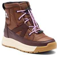 Sorel Big Kids Whitney III Mid Waterproof Boot - Dark Auburn / Red Lodge