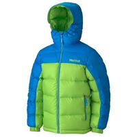 Marmot Guides Down Hoody - Youth - Green Envy / Cobalt Blue