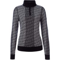 Fera Women's Ski Happy 1/2 Zip Sweater - Black / White